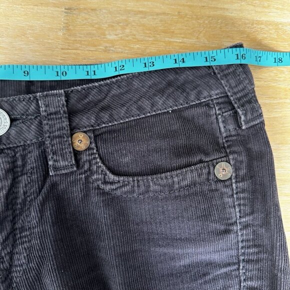 RARE Vintage True Religion Joey Big T Brown Corduroy Cropped Raw Hem Women’s 32 - Picture 13 of 16
